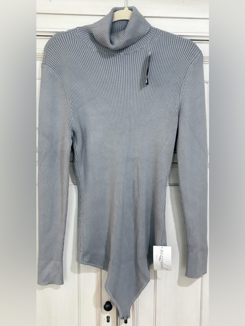 NWT SZ XL Abercrombie & Fitch Women's Gray Ribbed Turtleneck Sweater Bodysuit